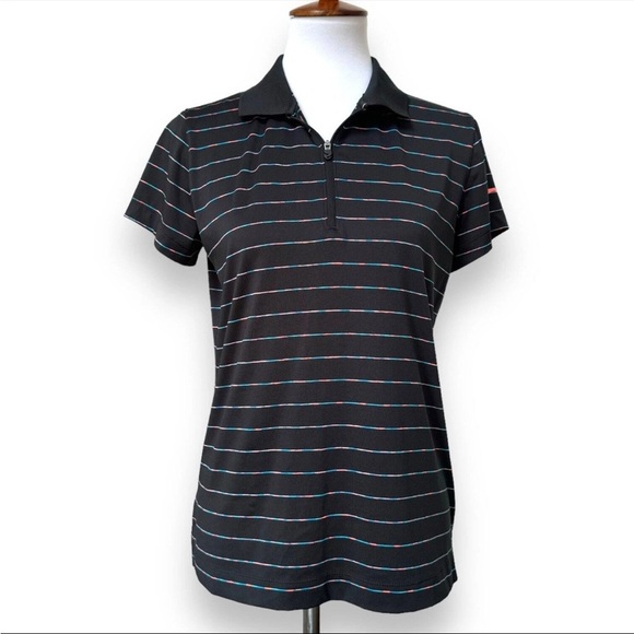 Tops - Slazenger Golf Coral Teal Black Short Sleeve Polo Medium